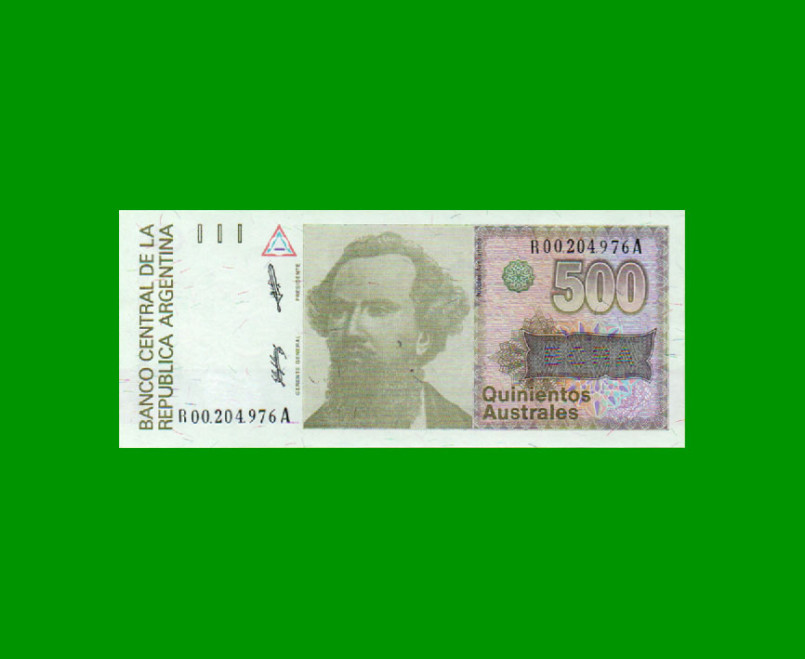 REPOSICION BILLETE DE 500 AUSTRALES, BOT 2850, ESTADO SIN CIRCULAR.-