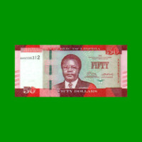 BILLETE DE LIBERIA 50 DOLARES, PICK 34, AÑO 2016, ESTADO SIN CIRCULAR.-