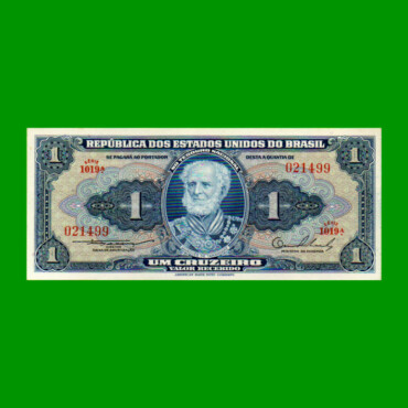 BILLETE DE BRASIL 1 CRUZEIRO, PICK 150a, AÑO 1954, ESTADO SIN CIRCULAR.-