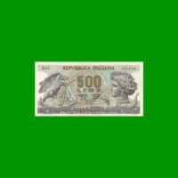 BILLETE DE ITALIA 500 LIRAS, PICK 93a, AÑO 1966, ESTADO EXCELENTE+ .-
