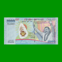 BILLETE DE SRI LANKA 1.000 RUPIAS, CONMEMORATIVO, PICK 122, AÑO 2009, ESTADO SIN CIRCULAR.-
