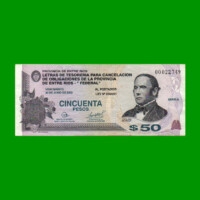 BONO DE ENTRE RIOS $ 50,00, EC 339, AÑO 01/10/2001, ESTADO MUY BUENO+ .-
