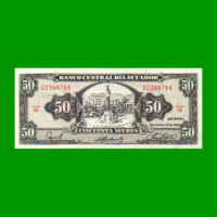 BILLETE DE ECUADOR 50 SUCRES PICK 122, AÑO 1988 ESTADO SIN CIRCULAR.-
