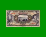 BILLETE DE BOLIVIA 50 BOLIVIANOS, PICK 124, AÑO 1928, ESTADO BUENO.-