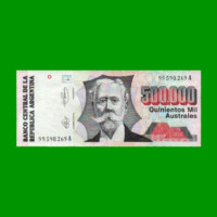 BILLETE DE AUSTRALES, 500.000 AUSTRALES, BOT 2902, AÑO 1991, ESTADO SIN CIRCULAR.-
