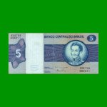 BILLETE DE BRASIL 5 CRUZEIROS, PICK 192d, AÑO 1974, ESTADO EXCELENTE.-