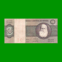 BILLETE DE BRASIL 10 CRUZEIROS, PICK 193a, AÑO 1970, ESTADO BUENO.-