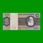 BILLETE DE BRASIL 10 CRUZEIROS, PICK 193c, AÑO 1979, ESTADO EXCELENTE.-