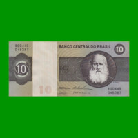 BILLETE DE BRASIL 10 CRUZEIROS, PICK 193c, AÑO 1979, ESTADO EXCELENTE.-