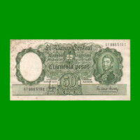MONEDA NACIONAL $50,00, BOT 2016, AÑO 1964, ESTADO MUY BUENO+ .-