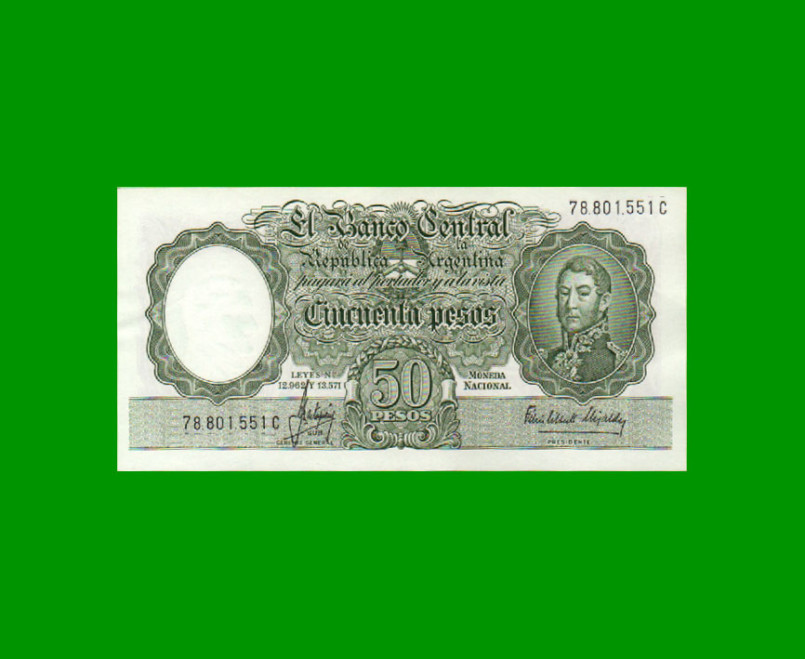 MONEDA NACIONAL $50,00, BOT 2017a, AÑO 1966, ESTADO EXCELENTE.-