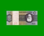 BILLETE DE BRASIL 10 CRUZEIROS, PICK 193c, AÑO 1979, ESTADO MUY BUENO+ .-