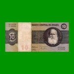 BILLETE DE BRASIL 10 CRUZEIROS, PICK 193d, AÑO 1980, ESTADO MUY BUENO.-