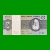 BILLETE DE BRASIL 10 CRUZEIROS, PICK 193d, AÑO 1980, ESTADO EXCELENTE+ .-