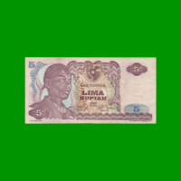 BILLETE DE INDONESIA 5 RUPIAS, PICK 104, AÑO 1968, ESTADO EXCELENTE- .-