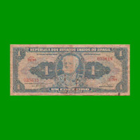 BILLETE DE BRASIL 1 CRUZEIRO, PICK 150b, AÑO 1955, ESTADO BUENO.-