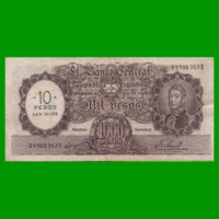 MONEDA NACIONAL $1.000 RESELLADO A $10,00 PESOS LEY 18.188, BOT 2212, AÑO 1969, ESTADO MUY BUENO- .-