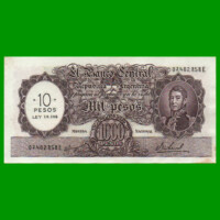 MONEDA NACIONAL $1.000 RESELLADO A $10,00 PESOS LEY 18.188, BOT 2213, AÑO 1969, ESTADO EXCELENTE .-