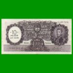 MONEDA NACIONAL $1.000 RESELLADO A $10,00 PESOS LEY 18.188, BOT 2214, AÑO 1969, ESTADO EXCELENTE+ .-