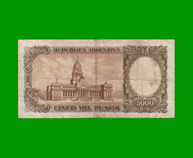 MONEDA NACIONAL $5.000 RESELLADO A $50,00 PESOS LEY 18.188, BOT 2216, AÑO 1969, ESTADO MUY BUENO- .- - Imagen 2