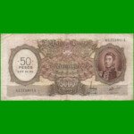 MONEDA NACIONAL $5.000 RESELLADO A $50,00 PESOS LEY 18.188, BOT 2216, AÑO 1969, ESTADO MUY BUENO- .-