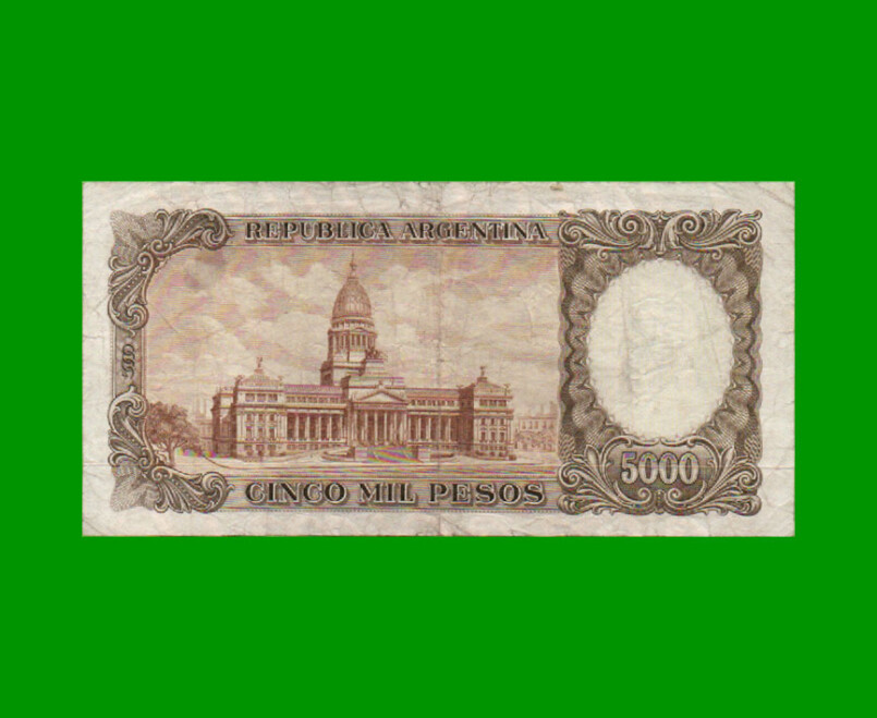 MONEDA NACIONAL $5.000 RESELLADO A $50,00 PESOS LEY 18.188, BOT 2217, AÑO 1969, ESTADO MUY BUENO- .- - Imagen 2