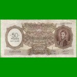 MONEDA NACIONAL $5.000 RESELLADO A $50,00 PESOS LEY 18.188, BOT 2217, AÑO 1969, ESTADO MUY BUENO- .-