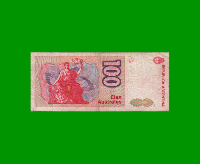 REPOSICION BILLETE DE 100 AUSTRALES, BOT 2837, ESTADO MUY BUENO- .- - Imagen 2