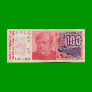 REPOSICION BILLETE DE 100 AUSTRALES, BOT 2837, ESTADO MUY BUENO- .-