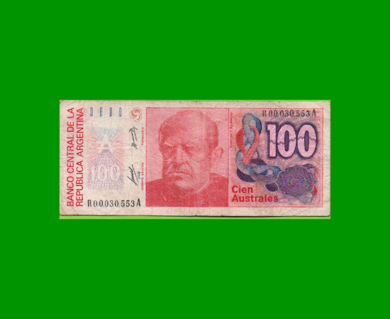 REPOSICION BILLETE DE 100 AUSTRALES, BOT 2837, ESTADO MUY BUENO- .-