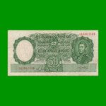 MONEDA NACIONAL $50,00, BOT 1991, NUMEROS ROJOS, AÑO 1955, ESTADO MUY BUENO.-