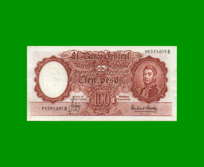 MONEDA NACIONAL $100,00, BOT 2072, AÑO 1966, ESTADO EXCELENTE .-