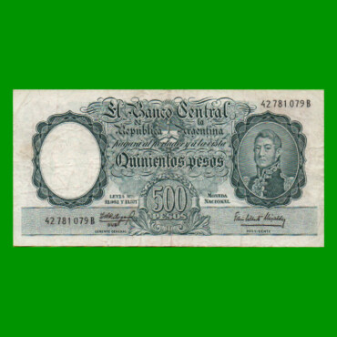 MONEDA NACIONAL $500,00, BOT 2112, AÑO 1964, ESTADO MUY BUENO .-