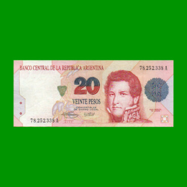 PESOS CONVERTIBLES 1er DISEÑO $20,00, BOT 3057, AÑO 1996, ESTADO MUY BUENO+.-