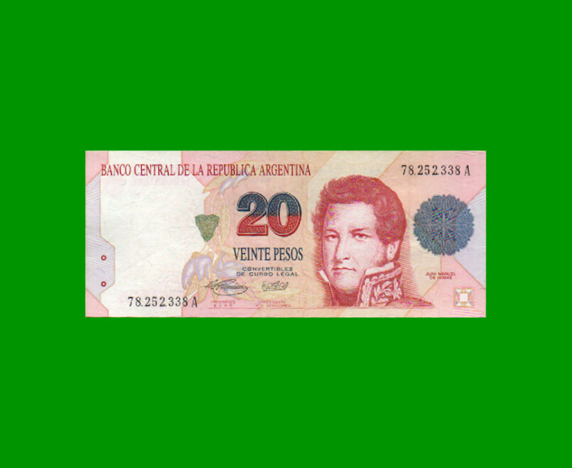 PESOS CONVERTIBLES 1er DISEÑO $20,00, BOT 3057, AÑO 1996, ESTADO MUY BUENO+.-