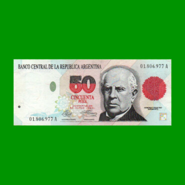 PESOS CONVERTIBLES 1er DISEÑO $50,00, BOT 3062, AÑO 1992, ESTADO EXCELENTE+.-
