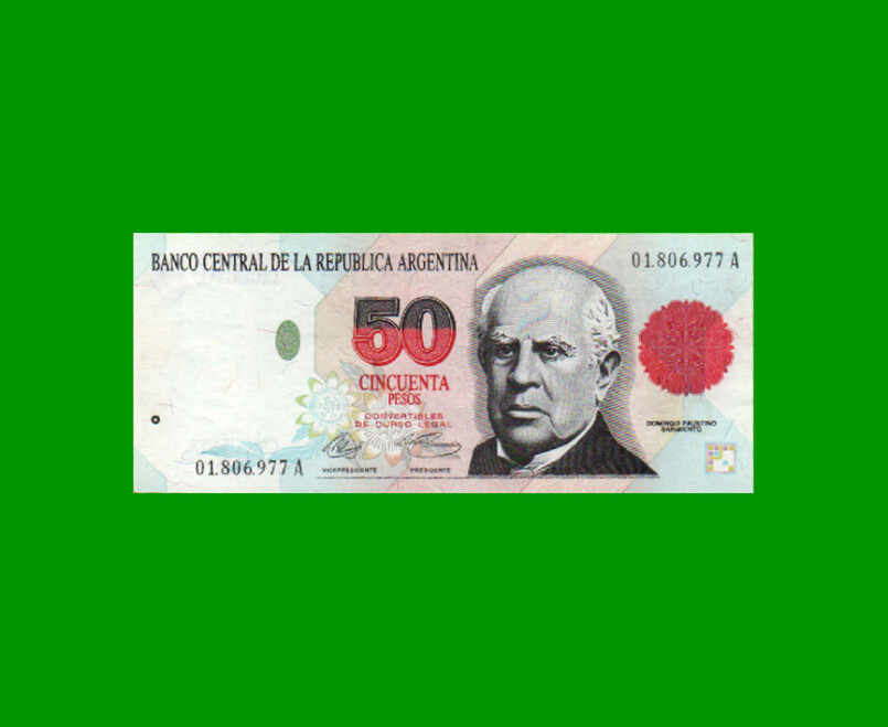 PESOS CONVERTIBLES 1er DISEÑO $50,00, BOT 3062, AÑO 1992, ESTADO EXCELENTE+.-