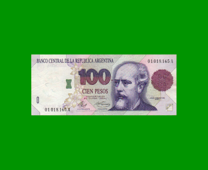 PESOS CONVERTIBLES 1er DISEÑO $100,00, BOT 3072, AÑO 1992, ESTADO EXCELENTE- .-