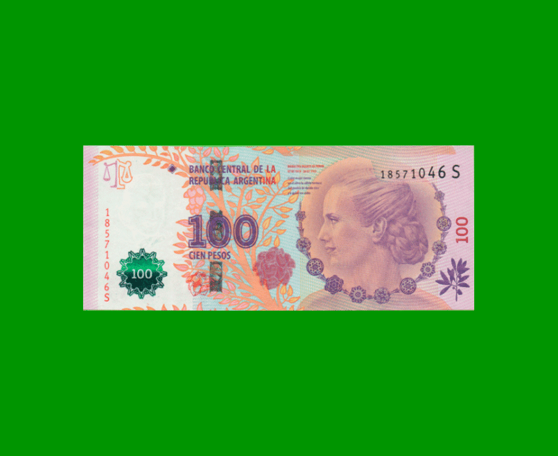 PESOS 3er DISEÑO $100,00, BOT 4325, AÑO 2015, ESTADO EXCELENTE+.-