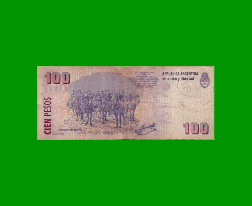 PESOS CONVERTIBLES 2do DISEÑO $100,00, BOT 3708, AÑO 2001, ESTADO BUENO .- - Imagen 2