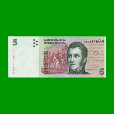 PESOS CONVERTIBLES 2do DISEÑO $5,00, BOT 3302, AÑO 1999, ESTADO EXCELENTE+.-