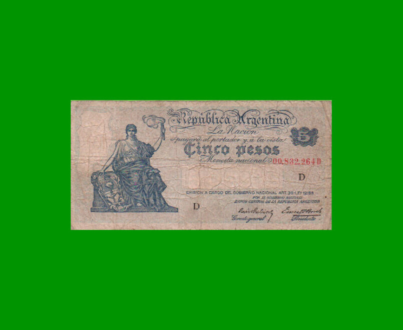 EL PROGRESO $ 5,00, BOT 1844, AÑO 1935, ESTADO BUENO+ .-