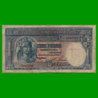BILLETE DE URUGUAY $10,00 PICK 30a, AÑO 1935, SERIE A, ESTADO BUENO.-