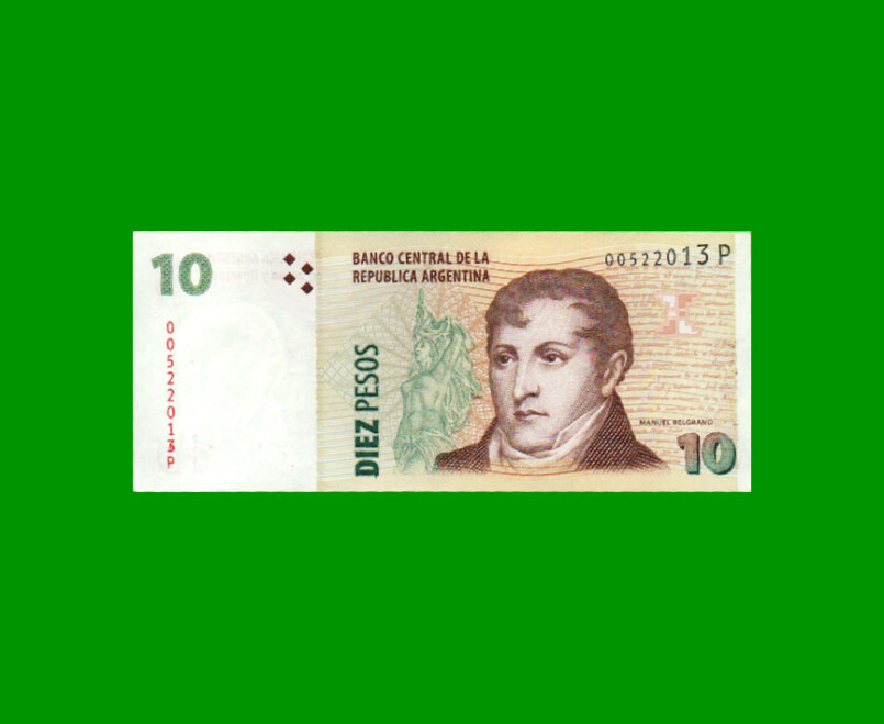 BILLETE CONVERTIBLE SEGUNDO DISEÑO $ 10,00, BOT 3444a, AÑO 2014, ESTADO EXCELENTE+.-