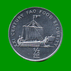 MONEDA DE COREA DEL NORTE 1/2 CHON, AÑO 2002, ESTADO USADA.-
