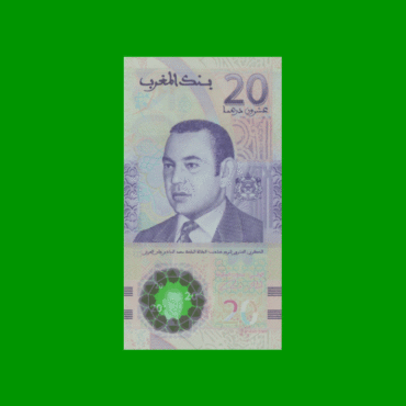 BILLETE DE MARRUECOS 20 DIRHAMS, PICK 78, AÑO 2019, POLYMERO, ESTADO SIN CIRCULAR .-