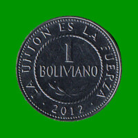 MONEDA DE BOLIVIA 1 BOLIVIANO, AÑO 2012, ESTADO NUEVA.-
