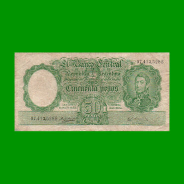MONEDA NACIONAL $50,00, BOT 1992, AÑO 1956, ESTADO BUENO.-