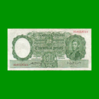 MONEDA NACIONAL $50,00, BOT 1986, NUMEROS ROJOS, AÑO 1951, ESTADO BUENO+ .-