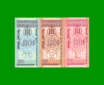 SET 3 BILLETES DE MONGOLIA (10), (20) Y (50) MONGO, AÑO 1993, ESTADO SIN CIRCULAR.-